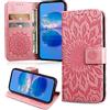FCAXTIC Cover per Honor Magic7 Lite 5G, Custodia in Pelle PU, Antiurto Portafoglio Cover per Honor Magic7 Lite 5G, Rosa