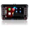 LXKLSZ [Aggiornato 2026]Autoradio con CarPlay senza fili Android Auto con IPS da 7 pollici Bluetooth/FM/AM Radio/USB/alta potenza per VW Golf 5 6 Passat Jetta Caddy EOS T5 Tiguan Touran CC Polo