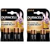 Duracell 8X Duracell AA + AAA Plus Power Boost (1 Blister Da 4 Batterie AA Fino al 150% di Durata Extra + 1 Blister Da 4 Batterie AAA Fino al 100% di Durata Extra) 8 Pile (LR6/MN1500 + LR03/MN2400)
