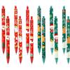 Augesak 24 Pezzi Penne a Sfera di Natale, Penne Natalizie, Penne Babbo Natale Pupazzo di Neve Cervo di Natale, Penne Gel Nere per Studenti, Bambini, Regali Natale, Cancelleria per Scuola Famiglie