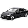 MODVKVK Tesla Model 3 1:32 Modellino Macchinina con Luce e Musica, Funzione Pull-Back, Lega Pressofusa, Ideale per Bambini dai 3 anni e Collezionisti (Nero)