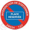 Aua Signaletique - Panneau Interdiction de Stationner Place Réservée - Ø 330 Mm, Aluminium Dibond 3 mm