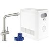 GROHE Blue Professional Starter Kit con Rubinetto Filtro Acqua, Bocca L, Acqua Filtrata Refrigerata e Frizzante, WiFi e Bluetooth, Supersteel, 31347DC3