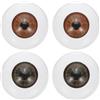PATIKIL Occhi di Sicurezza 24 mm, 4 Pezzi Occhi acrilici realistici semisferici in plastica per Maschere Accessori Halloween Artigianato, Marrone Rosso/Marrone Giallo