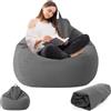 Gohytal Pouf per bambini e adulti, 100 x 120 cm, pouf per adulti, grande da gioco, XL Bean Bag Chair, solo rivestimento, nessuna imbottitura, per interni ed esterni, soggiorno, decorazione