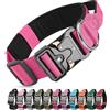 Ledeak Collare Tattico per Cani con Maniglia di Comando, Collare Tattico Regolabile con Fibbia in Metallo, Collari Militare in Nylon per Cani di Taglia Media e Grande Addestramento (Rosso Rosa, XL)