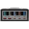 EXSYS EX-1107 Multiport High Power Charger con QI 15W e USB-C PD con max. 260W
