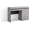 Skraut Home | Tavolo da toeletta | Tavolo da Trucco, stoccaggio | 121x75x35 cm | Con cassetto | Camera da letto | Stile moderno | Cemento