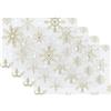 Venilia Set di tovagliette con fiocchi di neve dorati, trasparenti, per sala da pranzo, sottobicchieri, decorazione da tavola natalizia, lavabile, per alimenti, 45 x 30 cm