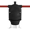 creative cables Creative-Cables Portalampada a doppia uscita EIVA-2 per esterno (nero, 105 mm x 60 mm) - Grado di protezione IP65 - Compatibile con sistema MODULAIR