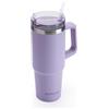 Muitomas Tazza Termica da Viaggio in Acciaio con Cannuccia, per Bevande Calde e Fredde, 900 ml, Colore Lilla
