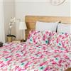 Ruggeri - Set Copripiumino Matrimoniale - 100% Puro Cotone - Made In Italy - Collezione Flower Mon Amour (Orchidee Rosa)