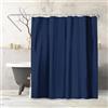 Americanflat Tenda Doccia 180x200 cm Blu a Tinta Unita - Tenda per Doccia con Anelli in Metallo e 12 Ganci - Shower Curtain per Bagno Resistente all'Acqua in 100% Poliestere
