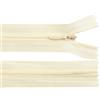 cyclingcolors 2x Cerniera invisibile N°3 30 cm - chiusura lampo in poliestere con cursore, estremità aperta, per cucito sartoria abbigliamento giacche cappotti - beige bianco