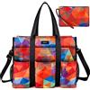 IBFUN Utility Tote Bag con tasche esterne e interne Zip Top insegnante Tote Bag per insegnante/studente/lavoro donne, Colore L, Large