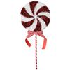 Kaemingk Leccalecca Natalizio Decorativo Bianco Rosso 48cm con Glitter e Bastoncino
