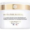 Yves Rocher Anti-age Global, cura intensiva per il viso, crema rigenerante giorno e notte e maschera da notte contro le rughe, per una carnagione brillante e una pelle più tonica, 75 ml