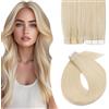 Elailite Adesive Extension Capelli Veri Biadesivo 20 Ciocche Tape Biadesive 100% Remy Human Hair Naturali 20cm 30g #60 Biondo Platino