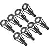 PATIKIL 4,0mm Canna Pesca Punta Kit Riparazione, 8pz Acciaio Inox Asta oring Guida Sostituzione per Acqua Salata Acqua Dolce Pesca, nero