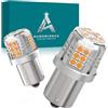 AURORIONCG 2pcs Lampadine LED P21W Amaranto Giallo 1156 BA15S Luci Indicatori di Direzione LED Luci Indicatori 800LM DC 12V【Non Canbus】