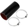 A ABSOPRO 1 Set 60mm/2.36 ID 150mm/5.91 Lunghezza 0 Gradi Nero Rosso Tubo in Silicone per Auto con Morsetti Tubo del Refrigerante Universale