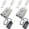 CESFONJER Connettore Batteria, CESFONJER 175A 600V Kit Connettore Connessione e Disnnesto Rapida di Batteria, per Auto, Caravan, Winch Trailer Verricello, Adatto a filo 1/0-2 AWG (grigio)