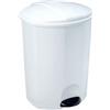 Adatto-M T909150 Pattumiera a pedale in plastica bianca 50 litri (confezione da 2 pezzi)