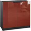 Vladon Madia Logan Mobile A 2 Ante - 82x78x37 Cm - Design Moderno In Nero Opaco E Bianco Opaco - Con Chiusura Soft-Close - 4