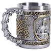 VOANZO - Tazza da caffè con manico in bocca, motivo: cavaliere medievale del templare crociato, 340 ml