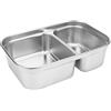Linkidea Contenitore interno di ricambio in acciaio inox da 1,5 litri per portapranzo elettrico, compatibile con SOHIDA, vassoio per alimenti rimovibile a 2 scomparti da 8,7 inch (argento)