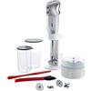 bamix M350 MAXX - Set frullatore a immersione con supporto, 2 bicchieri, 4 attrezzi, processore, spatola, spazzola per la pulizia, 300 Watt, prodotto in Svizzera, bianco/grigio chiaro