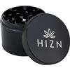 HIZN - Grinder in ceramica, diametro 63 mm, 4 pezzi, non appiccicoso grazie al rivestimento in nanocerceramica, con sacchetto, raschietto per polline, spazzola, bocchino, colore nero