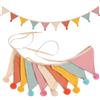 Zouwel Bandierine per Cameretta dei Bambini, Ghirlanda in Tessuto di Mussola di Cotone, Decorazione da Parete, Decorazione per Cameretta dei Bambini (Caramelle Chiare)