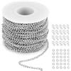 JSMTKJ 20 Metri Catena Collana Catena in Acciaio Inossidabile Collane Fai da Te Argento Catene con 20 Chiusure di Aragosta per Accessori di Gioielli Fai da Te