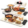 ZAPLIT 2PCS Tappetino Scaldavivande ZAPLIT Piastra Riscaldante Elettrica in Silicone per Alimenti | 6 Livelli di Temperatura (40-100°C), Timer e Sicurezza Bambini | Tappetino Termico Portatile per Buffet