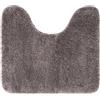 Brandsseller Tappetino per WC, 45 x 50 cm, con scollatura in morbida microfibra, antiscivolo, per WC, colore: grigio