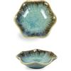 Dmnnlp Poggiamestolo in ceramica, a forma di fiore, piatto per bustine di tè, salsa di soia, ciotole per snack, ciotole piccole da 11 cm per salse, sushi, stuzzichini, snack e soia, 2 pezzi (verde)