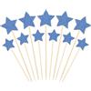 PATIKIL Ornamento per Cupcake a Forma di Stellina, 50Pz Decorazioni per Torte di Compleanno, per Matrimonio, Fidanzamento, Addio Al Nubilato, Forniture per Feste, Blu Zaffiro