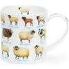 Dunoon Orkney - Tazza in porcellana fine, 0,35 l, motivo: animali della fattoria (Sheeo)