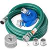 VEVOR Kit Tubo di Aspirazione per Pompa dell'Acqua, con Tubo per Controlavaggio Blu 50,8 mm x 15,24 m, Tubo di Aspirazione 6096 mm Verde, Filtro a Foro Tondo, Camlock, Fascette Stringitubo, Adattatore