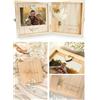 Joli Coon Cofanetto in legno per chiedere a un padrino, 14 x 14 x 3 cm | Veri fiori secchi, magnete per inserire una foto, ricordo decorativo da esporre, lavorazione curata