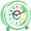 GUUMUXIN Sveglia Analogica per Bambino Senza Ticchettio, Sveglias per Bambini con Luce Notturna, Orologio da Comodino con Snooze, Sveglia Didattica a Batteria per Bambini e Bambine