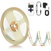 PSTAR Strisce LED COB 2M, 24V Bianco Naturale 4000K Larghezza 8mm con Alimentatore e Telecomando, Retroilluminazione TV, Nastro LED Flessibile Sotto Luce da Pavimento per Illuminazione Domestica