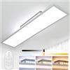 Omdekor Plafoniera LED Soffitto Dimmerabile 120x30CM Con Funzione Memory, Plafoniera Soffitto 52W con Telecomando, Lampada Pannello LED 2700k-6500k, Lampadario Soggiorno Bianco/Caldo Bianco Cucina, Camera