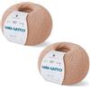 Kalapanta Gomitoli per lavoro a maglia e uncinetto, 100% Pura Lana Vergine Merino Extrafine by Lana Gatto. Linea Baby Soft Bambini, Neonati Naturale con Aloe Vera, 100 g. 340 mt, (Beige - 14621, 2)