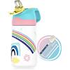 FJbottle Borraccia Bambini Acciaio Inox con cannuccia 350ml, Borraccia Termica senza BPA, bottiglia da viaggio per scuola, campeggio