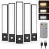 Tnight 5 pack 20cm Led Armadio Luce con Sensore di Moviment,4 Modalità Sottopensile Luce Notturna,USB Ricaricabile Striscia Led con Telecomando per Cucina,Armadi,Credenze,Scale
