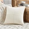 FDTERN Federe Cuscini Beige Chiaro 45x45 per Divano in Velluto a Coste Moderno Morbido Motivo a Croce Decorativa Copricuscini con Cerniera Invisibile per Divano Camera da Letto