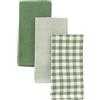 DAMDAM GO Panno da cucina, assorbente e resistente, design elegante per cucina, set di strofinacci morbidi, 50 x 50 cm, confezione da 3 pezzi (Verde)