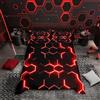Homemissing Honeycomb Geometric Rosso e Nero Esagonale Copripiumini Bambini e adolescenti Honeycomb Copripiumone Morbido 2 Federa Set Copripiumino 200x200cm